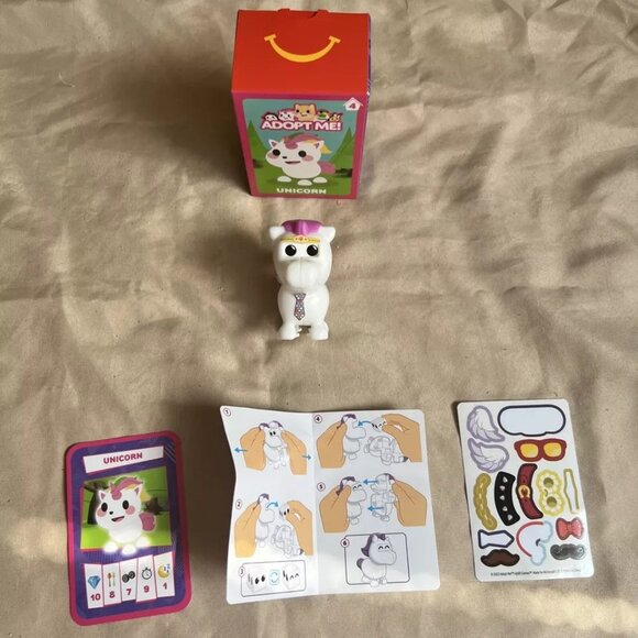 McDonald’s Happy Meal 2024 Adopt Me Pet Unicorn Toy With Box Used - Picture 3 of 11